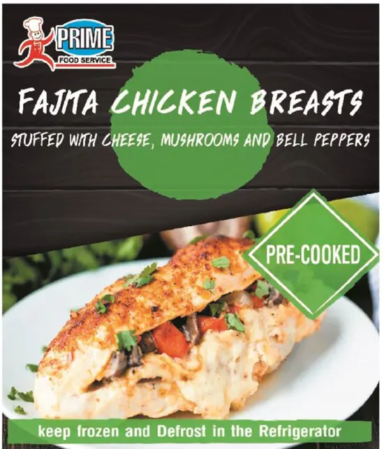Chicken Breast, Fajita. Stuffed Chicken Breast with Cheese Mushrooms and bell Peppers 450g  x 2 in a pack