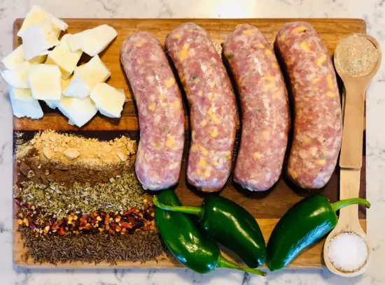 Pork, cheese & Jalapeno sausages 6 links 500g e
