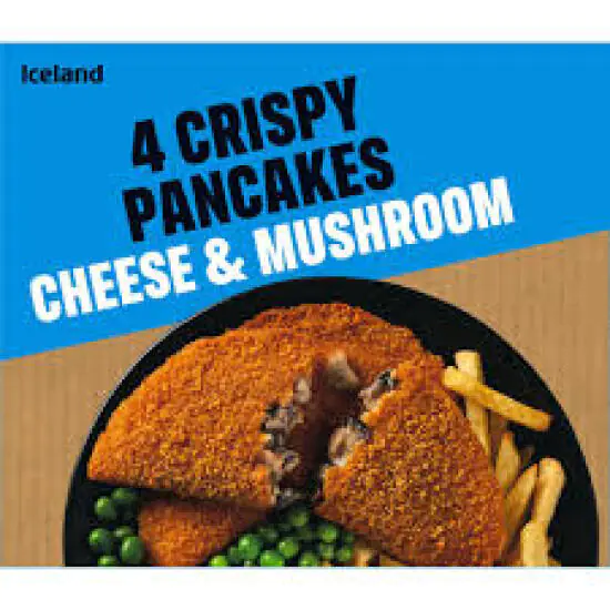 Iceland Crispy Cheese & Mushrooms Pancakes 4 x 62.5g, Frozen