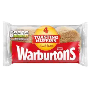 Warburtons Toasting muffins 4 Pack 284g