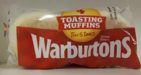warburtons toasting muffins 65g x 4