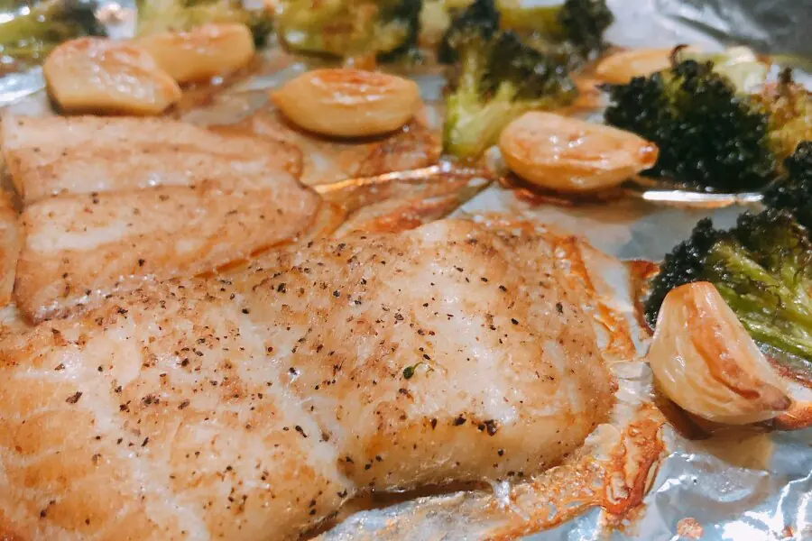 Baked Cod Loin with Mushy Peas