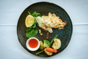 Baked Lemon Herb Basa with Steamed Greens