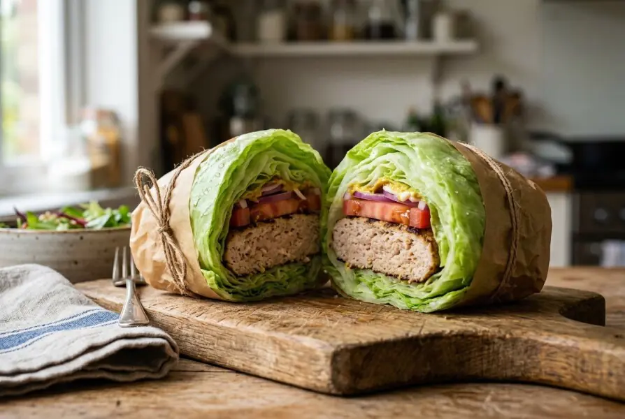 Chicken Burger in a Lettuce Wrap