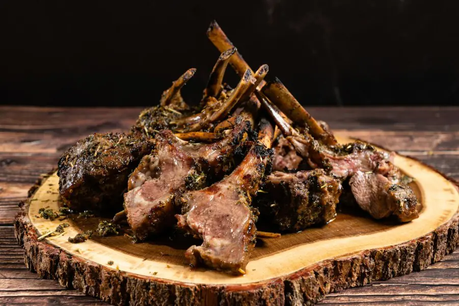Grilled Lamb Loin Chops with Mint Sauce
